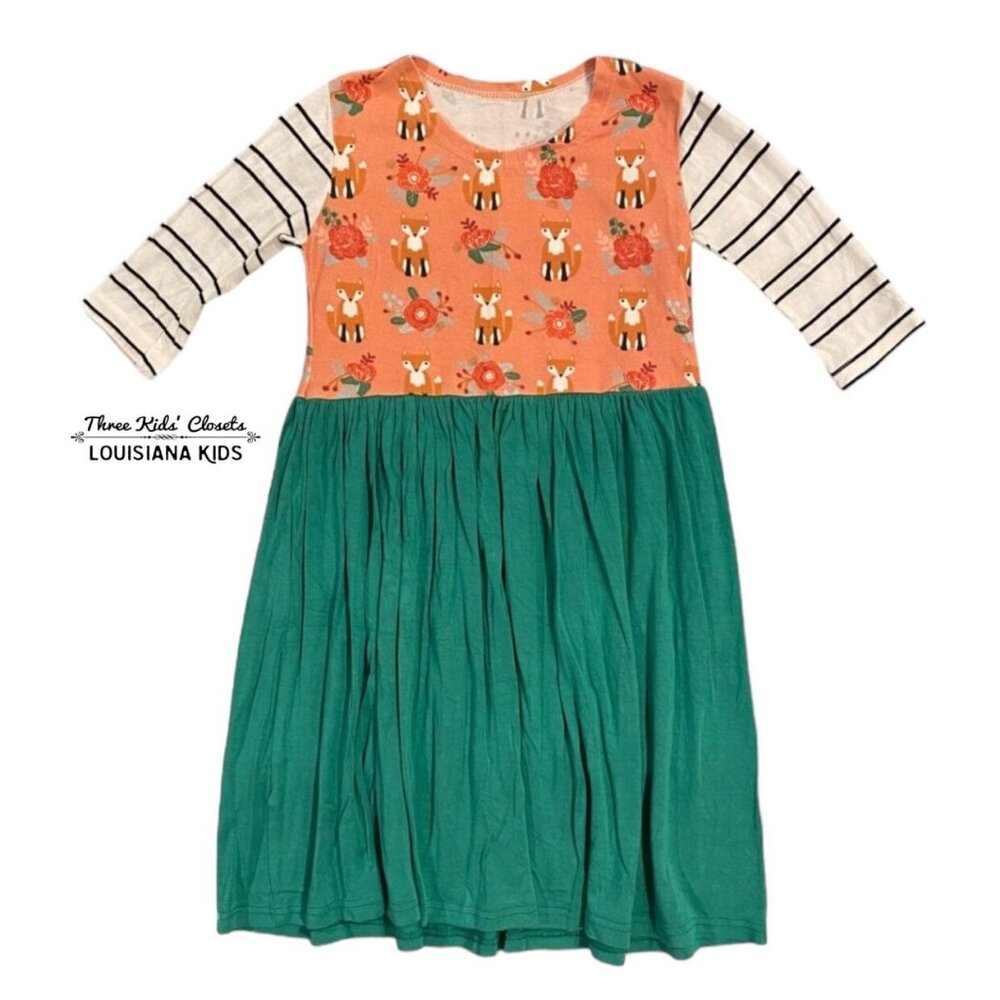 Pretty Me Sz 5 Mixed Print Fox Dress